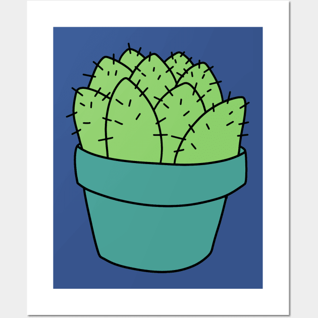 Green-Blue Potted Succulent Wall Art by saradaboru